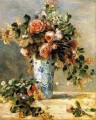 デルフトの花瓶に入ったバラとジャスミンの花 ピエール・オーギュスト・ルノワール